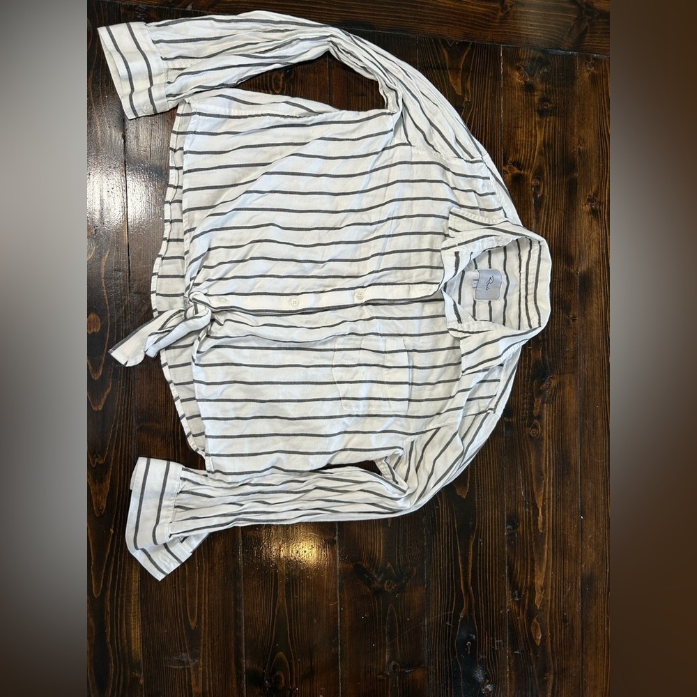 Rails Val storm stripe tie front shirt size large - Picture 2 of 8